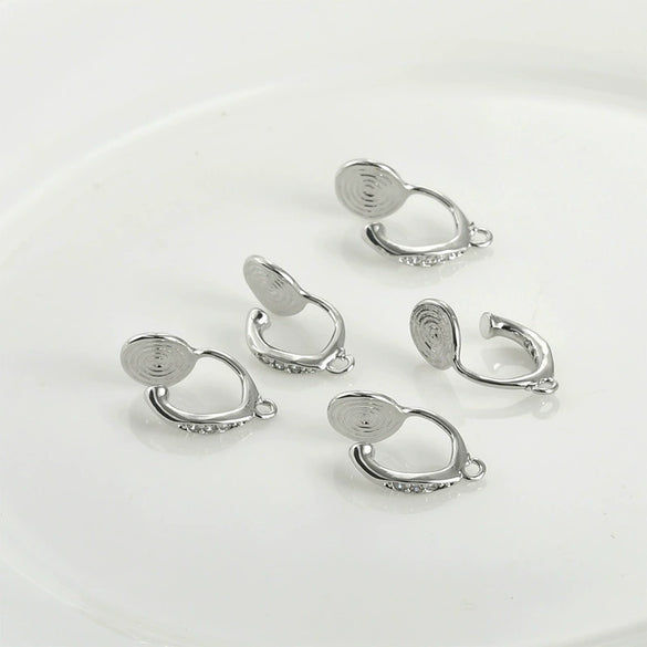Wholesale Copper Zircon Mosquito Coil Antipain Ear Clip Electroplated Handmade Accessories