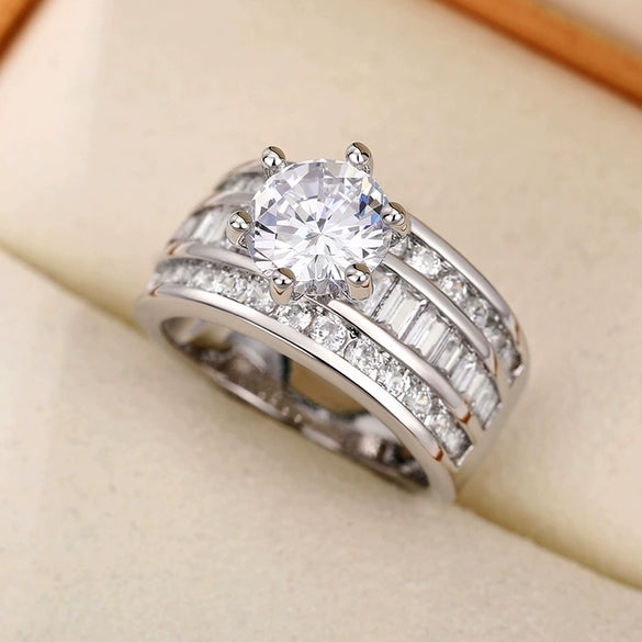 Wholesale Copper Zircon Rings With Geometric Style For Men And Women