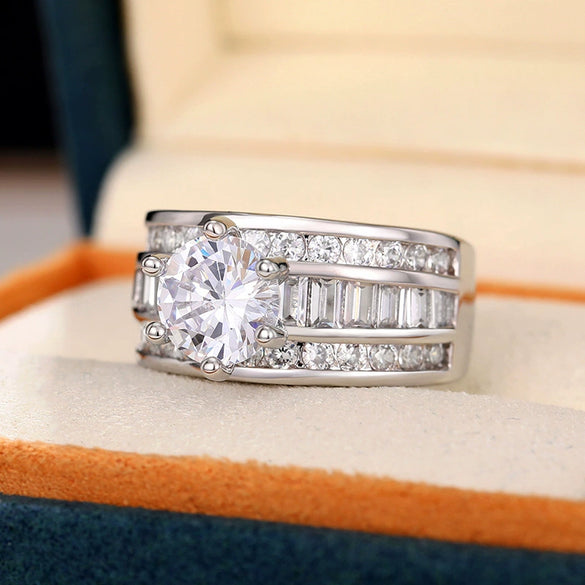 Wholesale Copper Zircon Rings With Geometric Style For Men And Women