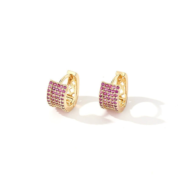 Wholesale Copper Zircon Threedimensional Simple Light Luxury Women's Earrings