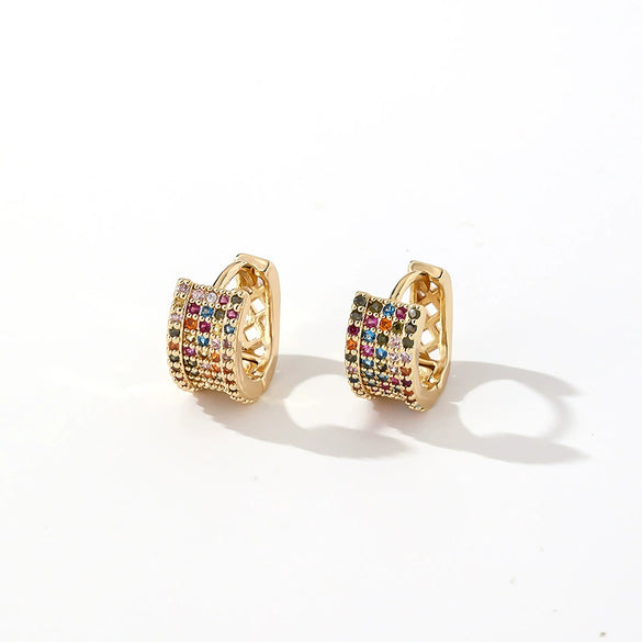 Wholesale Copper Zircon Threedimensional Simple Light Luxury Women's Earrings