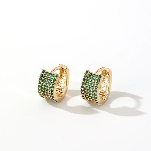 Wholesale Copper Zircon Threedimensional Simple Light Luxury Women's Earrings