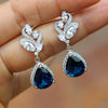 Wholesale Copper Zircon Water Drop And Pear Shaped Geometric Women's Earrings