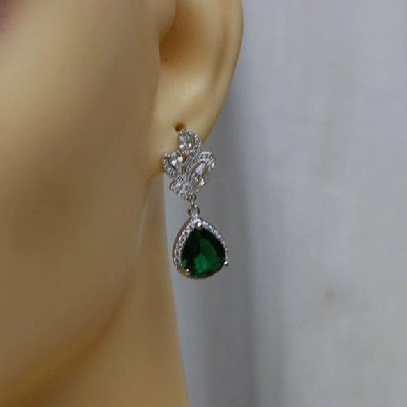 Wholesale Copper Zircon Water Drop And Pear Shaped Geometric Women's Earrings