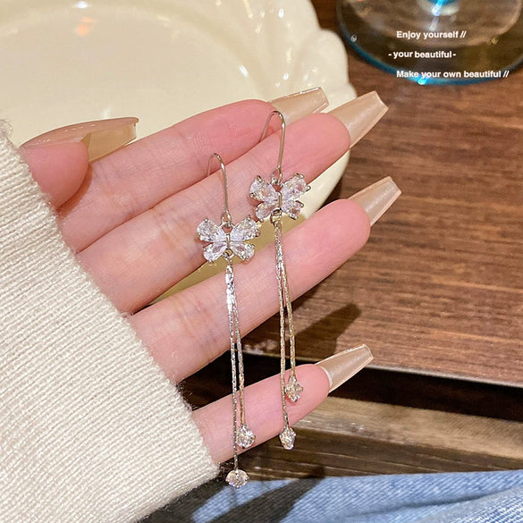 Wholesale Copper Zirconia Butterfly Style Women's Earrings