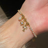 Wholesale Copper Zirconia Flower Cross Adjustable Women's Highend Niche Bracelet