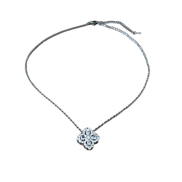 Wholesale Copper Zirconia Flower Hollow Women's Highend Clavicle Necklace
