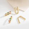 Wholesale Copper Zirconia Geometric Heartshaped Minimalist Women's Earrings