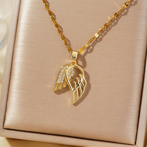 Wholesale Copper Zirconia Geometric Lip Chain Necklace Unisex Minimalist Luxury