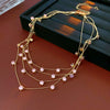 Wholesale Copper Zirconia Geometric Multilayered Clavicle Necklace For Women