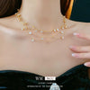Wholesale Copper Zirconia Geometric Multilayered Clavicle Necklace For Women