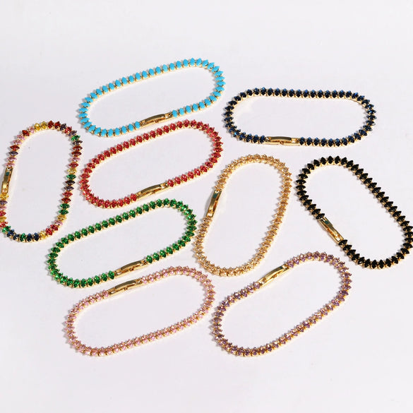 Wholesale Copper Zirconia Geometric Style Light Luxury Women's Bracelet