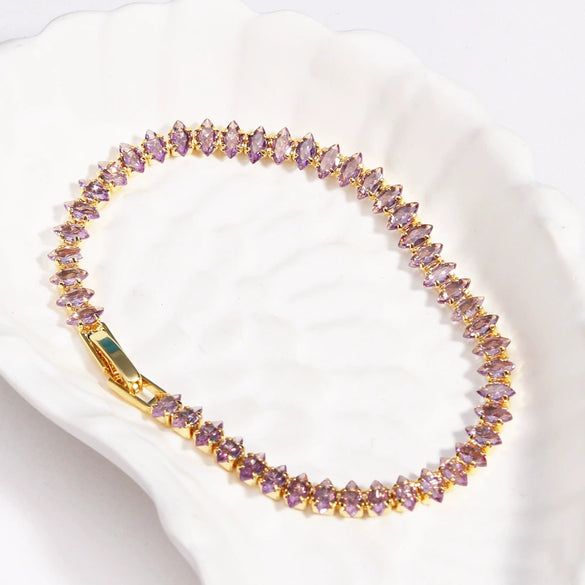 Wholesale Copper Zirconia Geometric Style Light Luxury Women's Bracelet