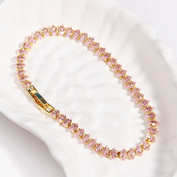 Wholesale Copper Zirconia Geometric Style Light Luxury Women's Bracelet