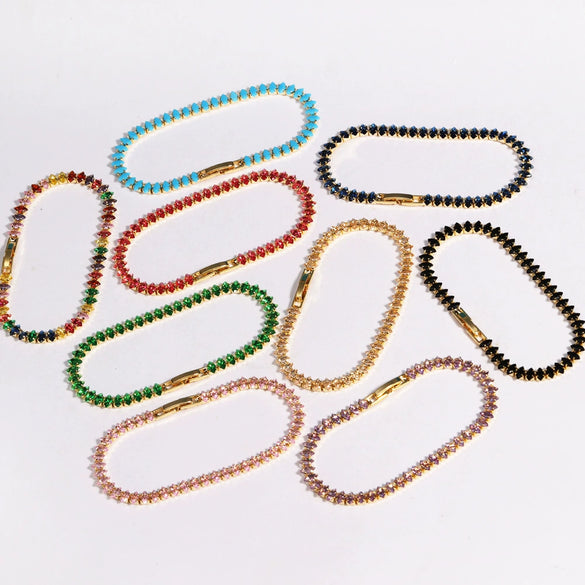 Wholesale Copper Zirconia Geometric Style Light Luxury Women's Bracelet