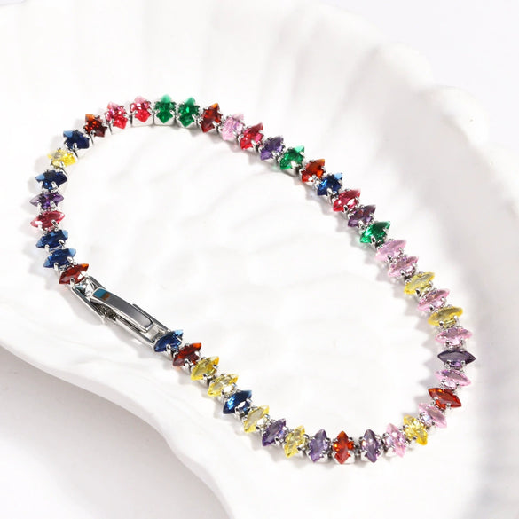 Wholesale Copper Zirconia Geometric Style Light Luxury Women's Bracelet