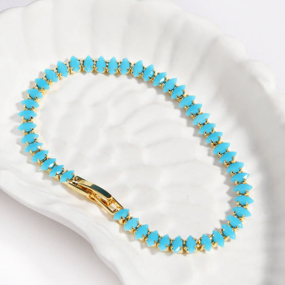 Wholesale Copper Zirconia Geometric Style Light Luxury Women's Bracelet