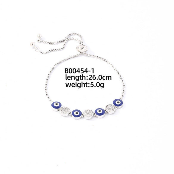Wholesale Copper Zirconia Heart Shape And Leaves Wave Pattern Small And Fresh Style Women's Bracelet