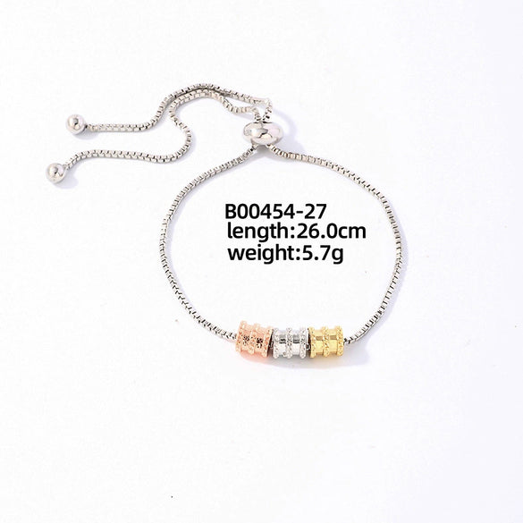 Wholesale Copper Zirconia Heart Shape And Leaves Wave Pattern Small And Fresh Style Women's Bracelet