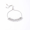 Wholesale Copper Zirconia Heart Shape And Leaves Wave Pattern Small And Fresh Style Women's Bracelet