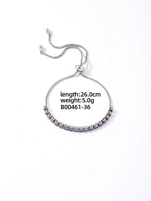 Wholesale Copper Zirconia Inlaid Luxury Simple Temperament Bracelet
