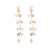 Wholesale Copper Zirconia Leaf Pattern Women's Fashionable Long Elegant Tassel Earrings