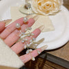 Wholesale Copper Zirconia Leaf Pattern Women's Fashionable Long Elegant Tassel Earrings