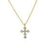 Wholesale Copper Zirconium December Birthstone Cross Pendant Necklace With Ochain And Electroplating