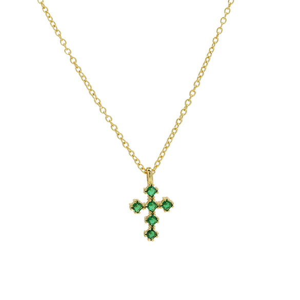 Wholesale Copper Zirconium December Birthstone Cross Pendant Necklace With Ochain And Electroplating
