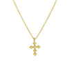 Wholesale Copper Zirconium December Birthstone Cross Pendant Necklace With Ochain And Electroplating