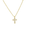 Wholesale Copper Zirconium December Birthstone Cross Pendant Necklace With Ochain And Electroplating