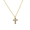 Wholesale Copper Zirconium December Birthstone Cross Pendant Necklace With Ochain And Electroplating