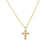 Wholesale Copper Zirconium December Birthstone Cross Pendant Necklace With Ochain And Electroplating
