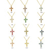 Wholesale Copper Zirconium December Birthstone Cross Pendant Necklace With Ochain And Electroplating