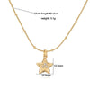 Wholesale Copper Zirconium Pleated Love Fivepointed Star Women's Necklace Bead Chain Clavicle Chain