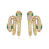 Wholesale Copperplated Animal Snakeshaped Earrings With Emerald Zircon For Unisex Highend Retro Design