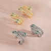 Wholesale Copperplated Animal Snakeshaped Earrings With Emerald Zircon For Unisex Highend Retro Design