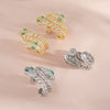 Wholesale Copperplated Animal Snakeshaped Earrings With Emerald Zircon For Unisex Highend Retro Design