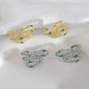 Wholesale Copperplated Animal Snakeshaped Earrings With Emerald Zircon For Unisex Highend Retro Design
