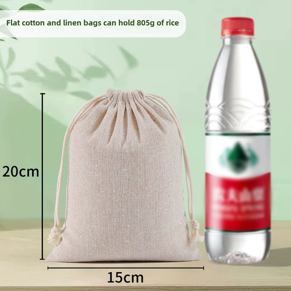 Wholesale Cotton And Linen Drawstring Cloth Bags With Thermal Transfer Printing Process