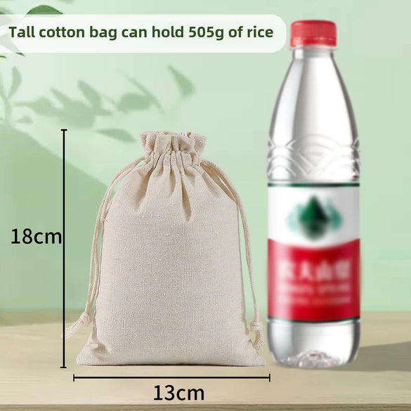 Wholesale Cotton And Linen Drawstring Cloth Bags With Thermal Transfer Printing Process