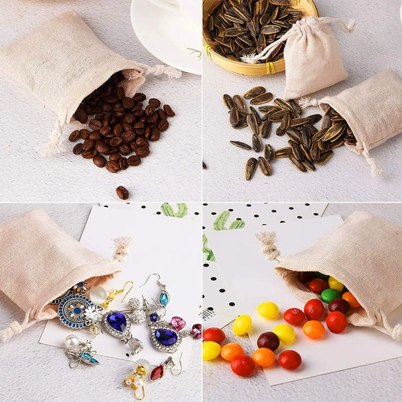 Wholesale Cotton And Linen Drawstring Cloth Bags With Thermal Transfer Printing Process
