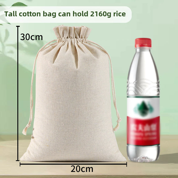 Wholesale Cotton And Linen Drawstring Cloth Bags With Thermal Transfer Printing Process