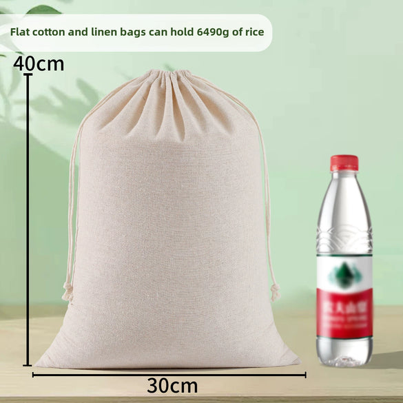 Wholesale Cotton And Linen Drawstring Cloth Bags With Thermal Transfer Printing Process