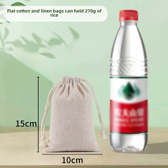 Wholesale Cotton And Linen Drawstring Cloth Bags With Thermal Transfer Printing Process