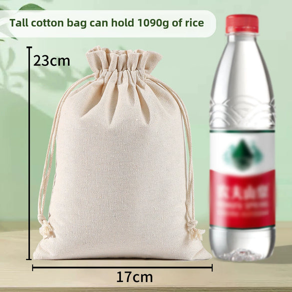 Wholesale Cotton And Linen Drawstring Cloth Bags With Thermal Transfer Printing Process
