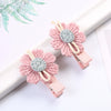 Wholesale Cotton Duckbill Clip With Sunflower Pattern For Women Electroplated Zinc Alloy Cartoon Style