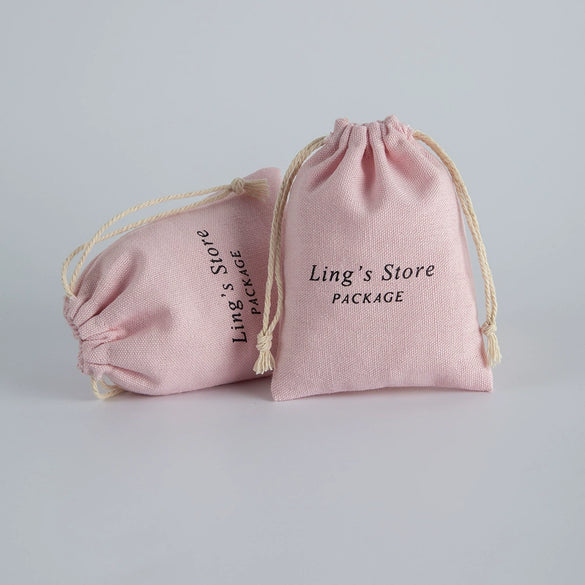 Wholesale Cotton Flannel Drawstring Storage Bag For Jewelry Packaging With Printed Logo