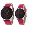 Wholesale Couple Belt Watches Casual Style Round Dial Pu Belt Stainless Steel Buckle Alloy Case