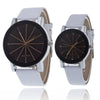 Wholesale Couple Belt Watches Casual Style Round Dial Pu Belt Stainless Steel Buckle Alloy Case